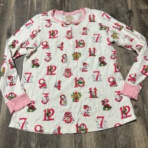 The Beaufort Bonnet Company Festive Number Print 12 days Christmas Pajama Top
